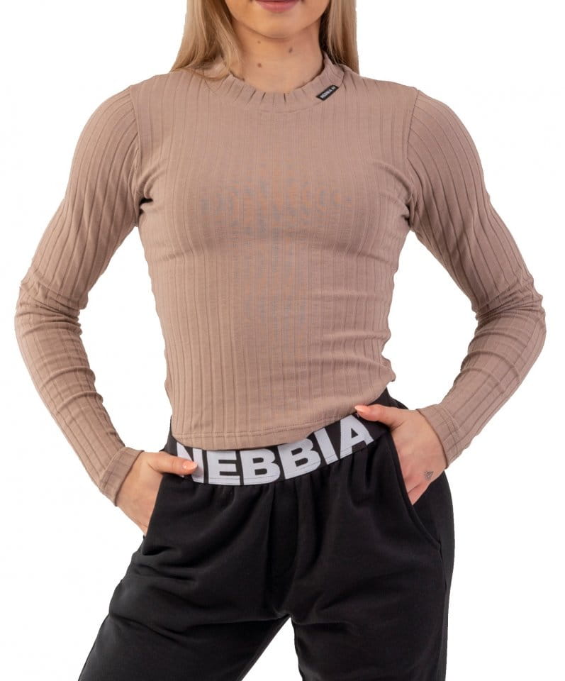 Тениска с дълъг ръкав Nebbia Organic Cotton Ribbed Long Sleeve Top