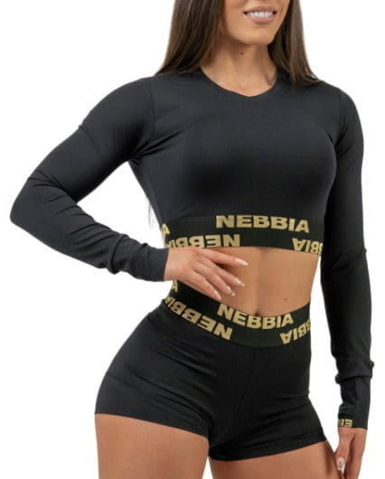Тениска с дълъг ръкав NEBBIA Women s Long Sleeve Crop Top INTENSE Perform Gold