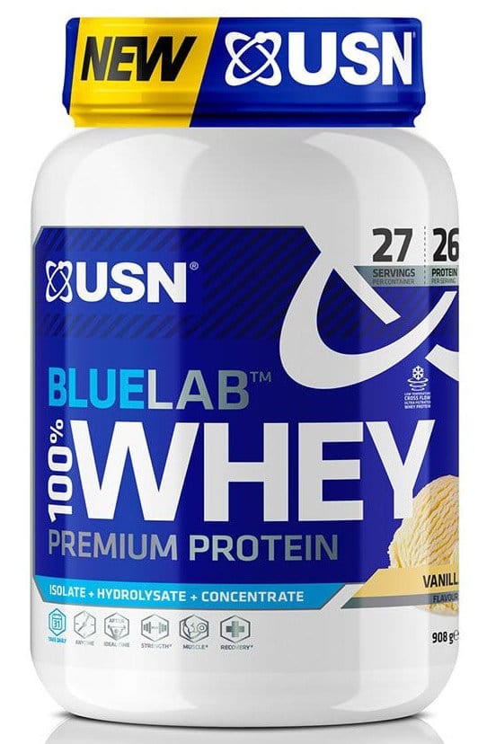 Суроватъчен протеин на прах USN 100% Premium BlueLab 908g ягода