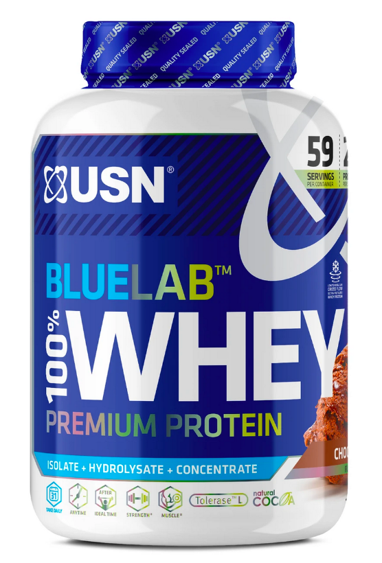 Prōṭina gum̐ṛō USN BlueLab 100% Whey Premium Protein chocolate 2kg
