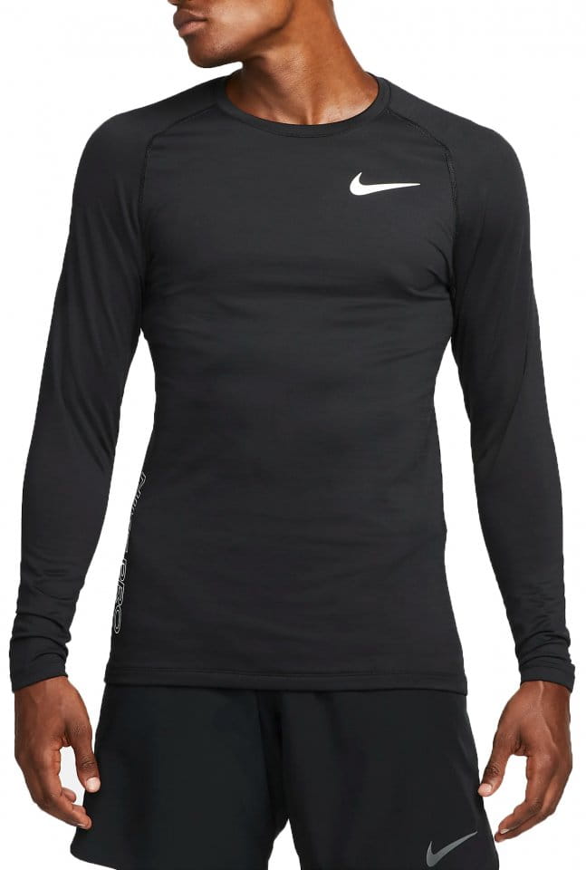 Тениска с дълъг ръкав Nike Pro Warm Sweatshirt Schwarz F010