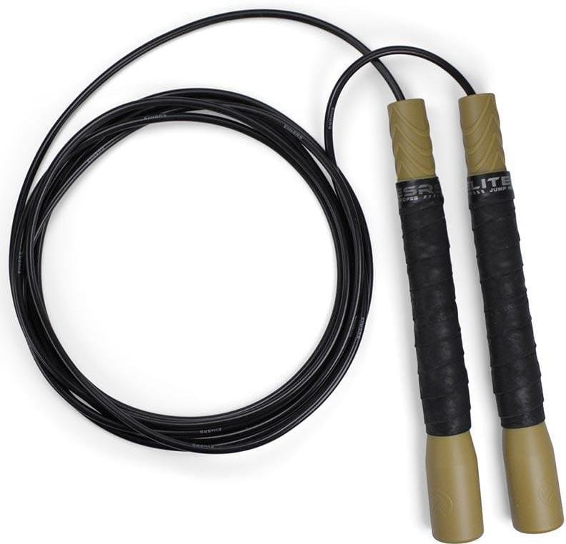 Въже за скачане ELITE SRS Pro Freestyle Jump Rope - Gold Handle / Black 4mm Cord