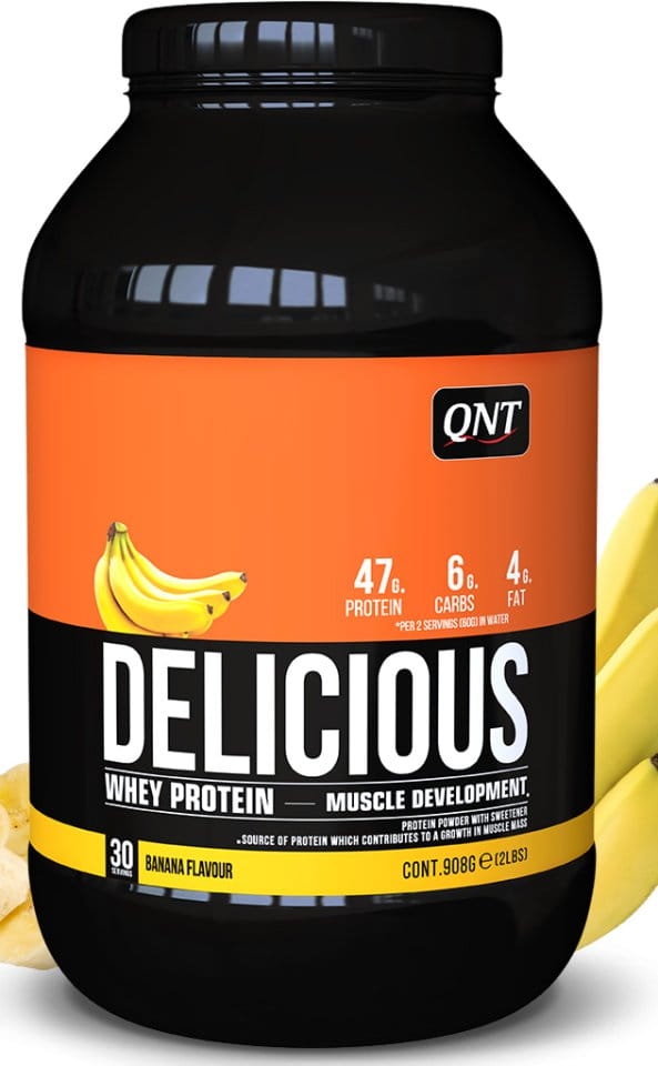 Prōṭina gum̐ṛō QNT Delicious Whey Protein banana - 908 g